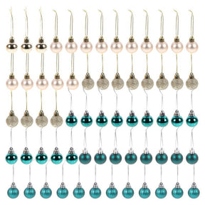 64 Peças Decoração De Natal Bolas Ouro Azul