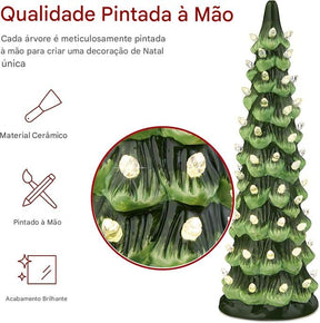 Mini Árvores de Natal com Led de Cerâmica